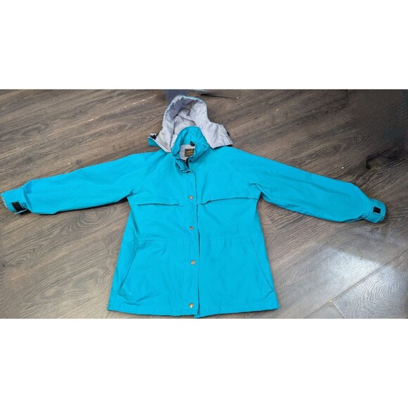 Eddie Bauer Gore-Tex Jacket Turquoise Full Zip Hooded Vented Women’s Medium (602 - Picture 1 of 5